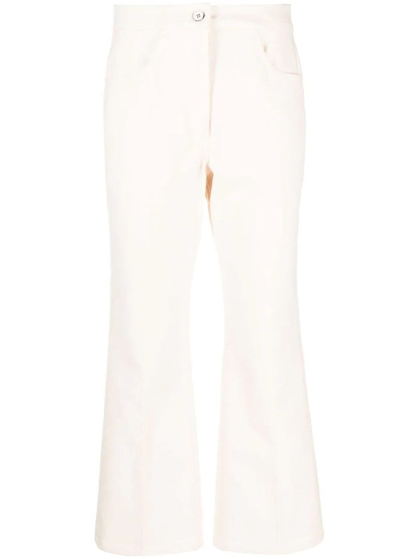 Jil Sander Slightly Flared Beige Trousers With Minimalist Silhouette