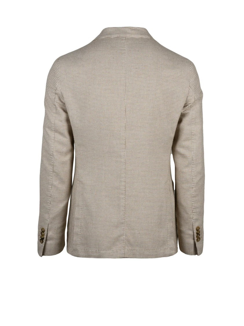 L.B.M. 1911 Beige Rounded Unlined Cotton Blazer