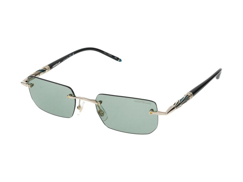 Montblanc Gold Mb0348s Metal Rimless Rectangular Sunglasses