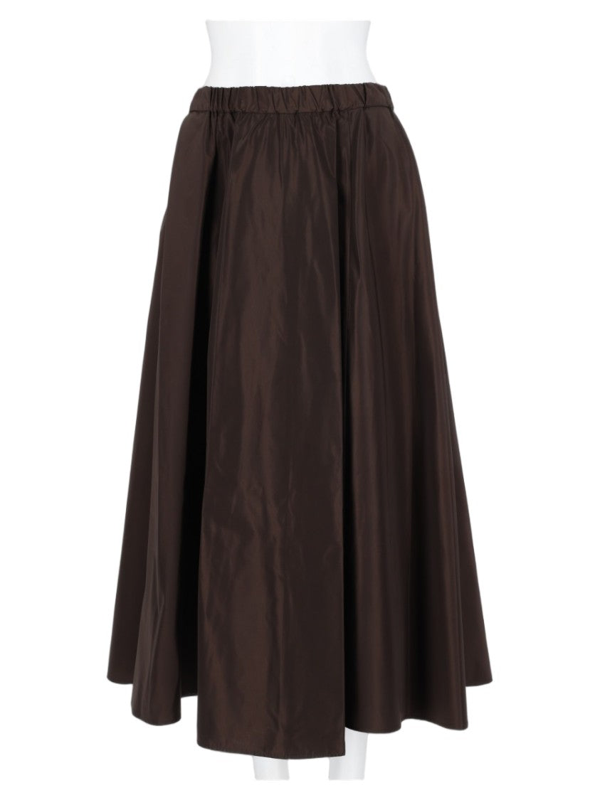 Aspesi Flowing A-Line Midi Skirt With Gathered Waistband