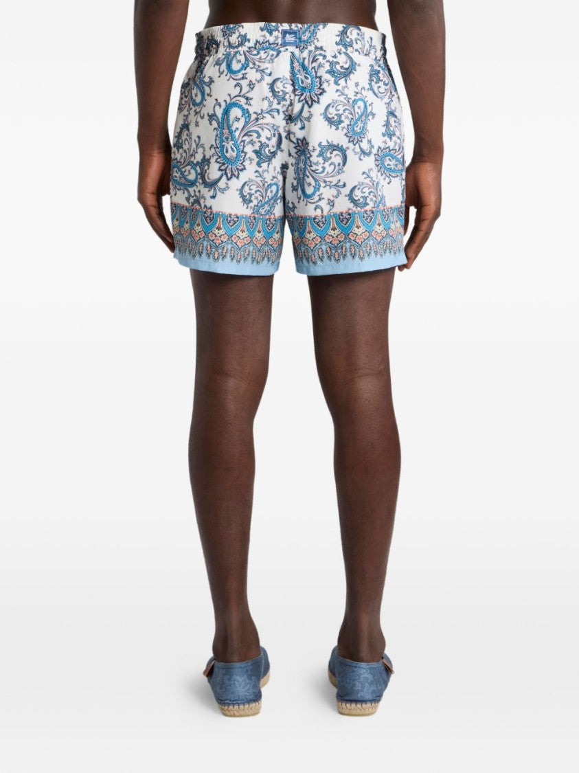 Etro Paisley Print Shorts With Adjustable Waist
