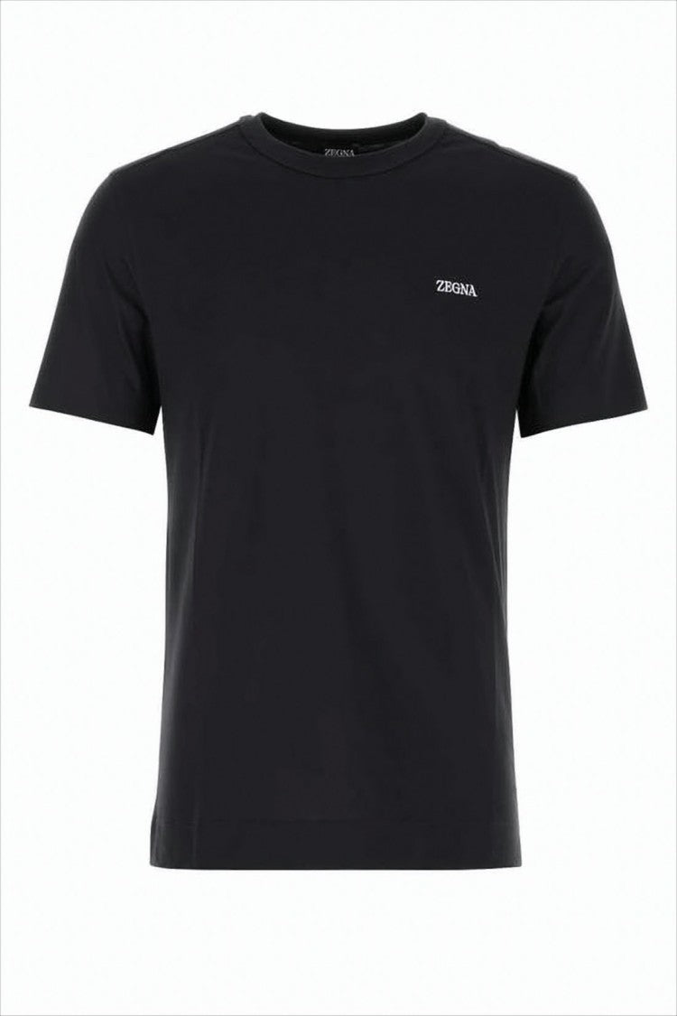 Ermenegildo Zegna Short-Sleeved Black T-Shirt With Subtle Logo