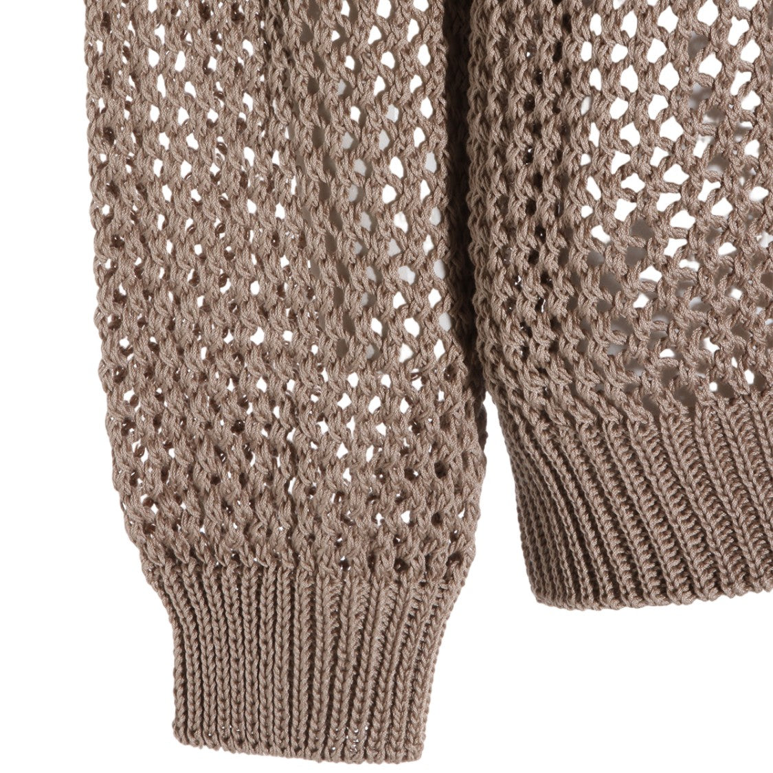 Maison Kitsuné Open-Knit Mesh Sweater With Classic Crew Neckline