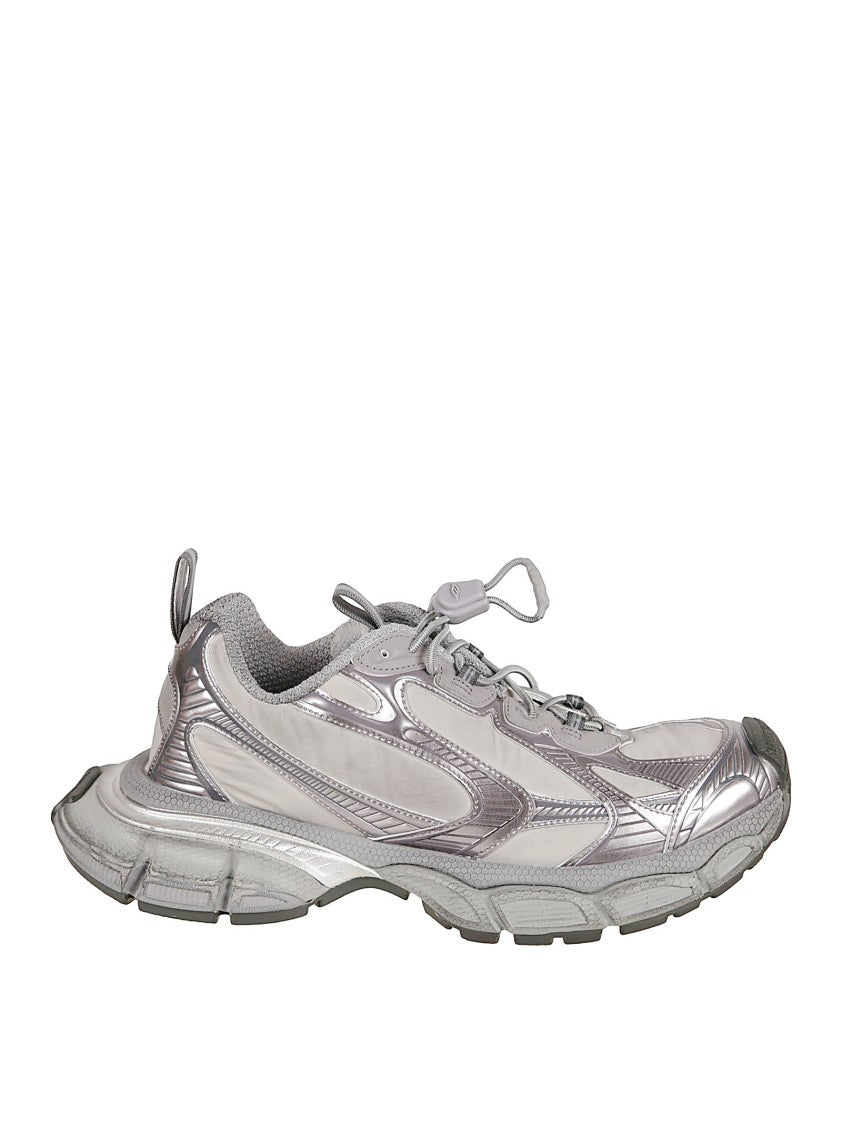 Balenciaga Silver Sneakers With Quicklace Closure