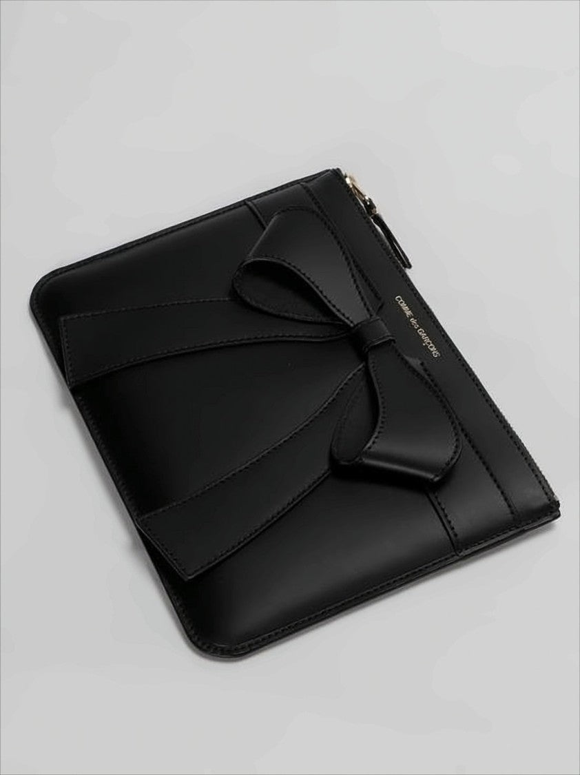 Comme Des Garçons Rectangular Black Cowhide Leather Clutch