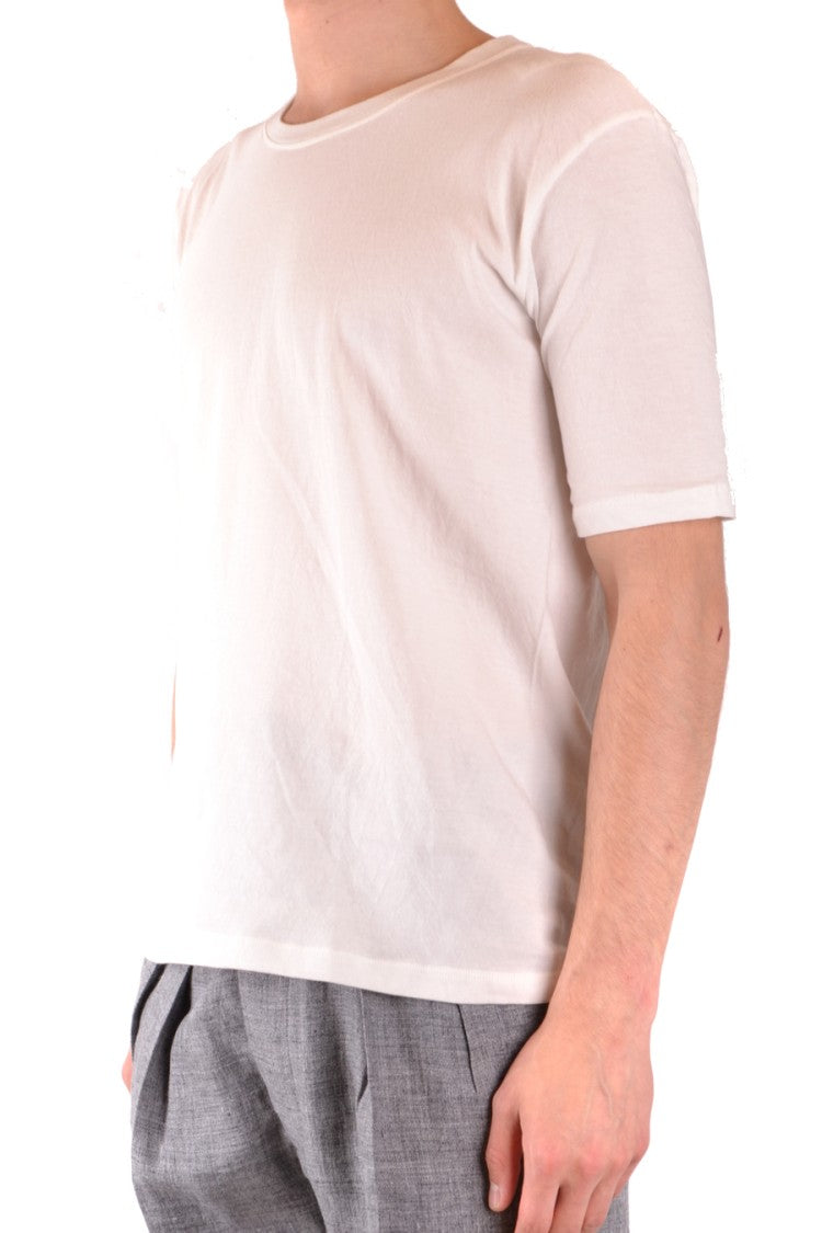 Laneus White Crew Neck T-Shirt Relaxed Fit