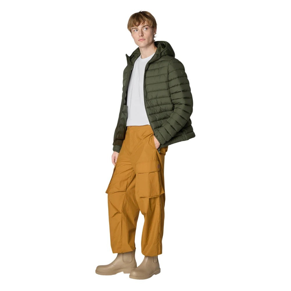 Save The Duck Green Quilted Hooded Animal-Free Light Jacket