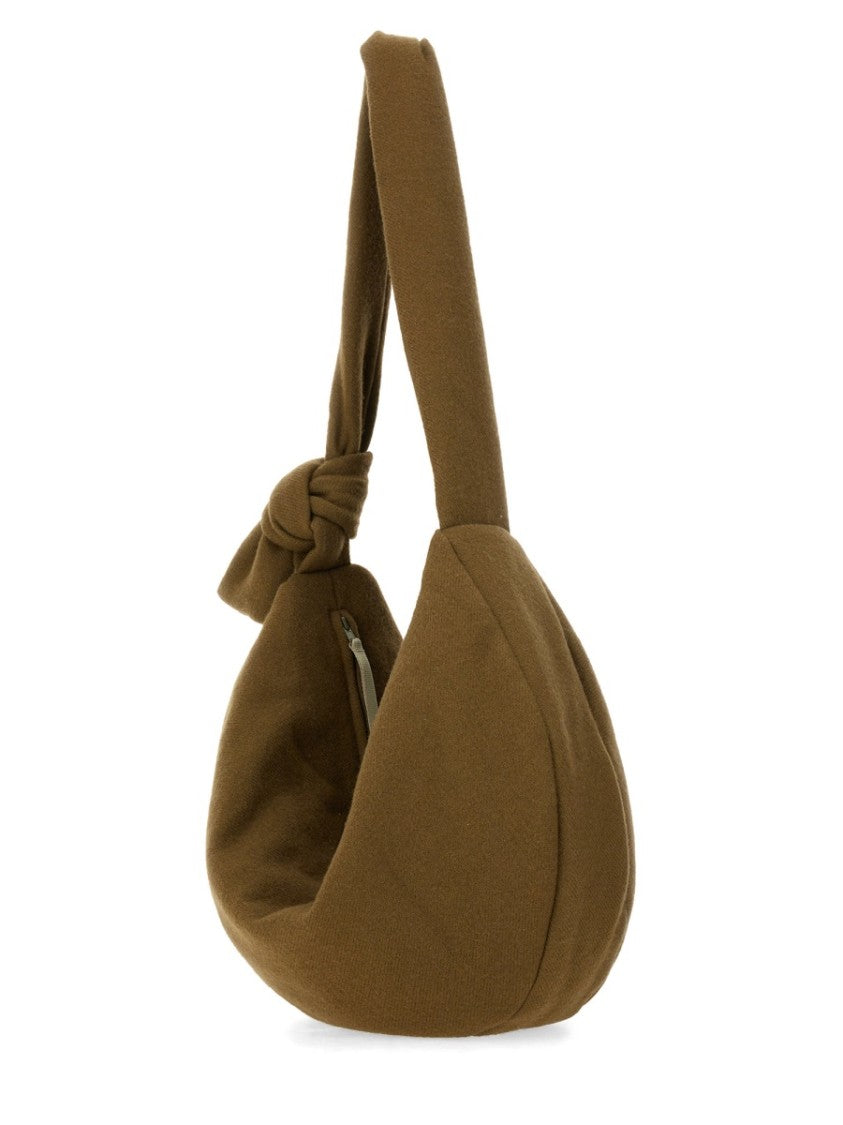 Alysi Brown Wool Bag With Unique Knot Detail