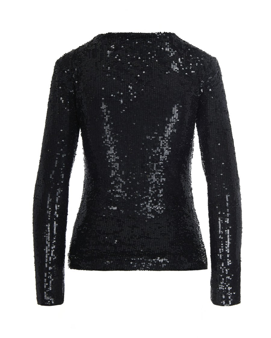 P.A.R.O.S.H. Black Full Sequin Blouse