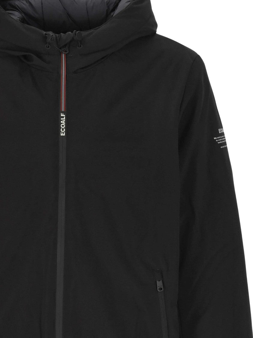 Ecoalf Cartes Hooded Quilted Logo-Print Jacket