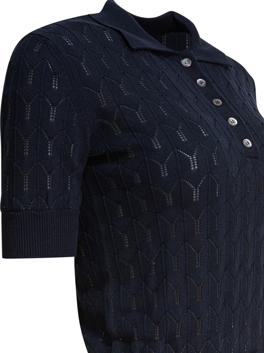 Rakki' Short-Sleeve Polo Shirt With Geometric Knit