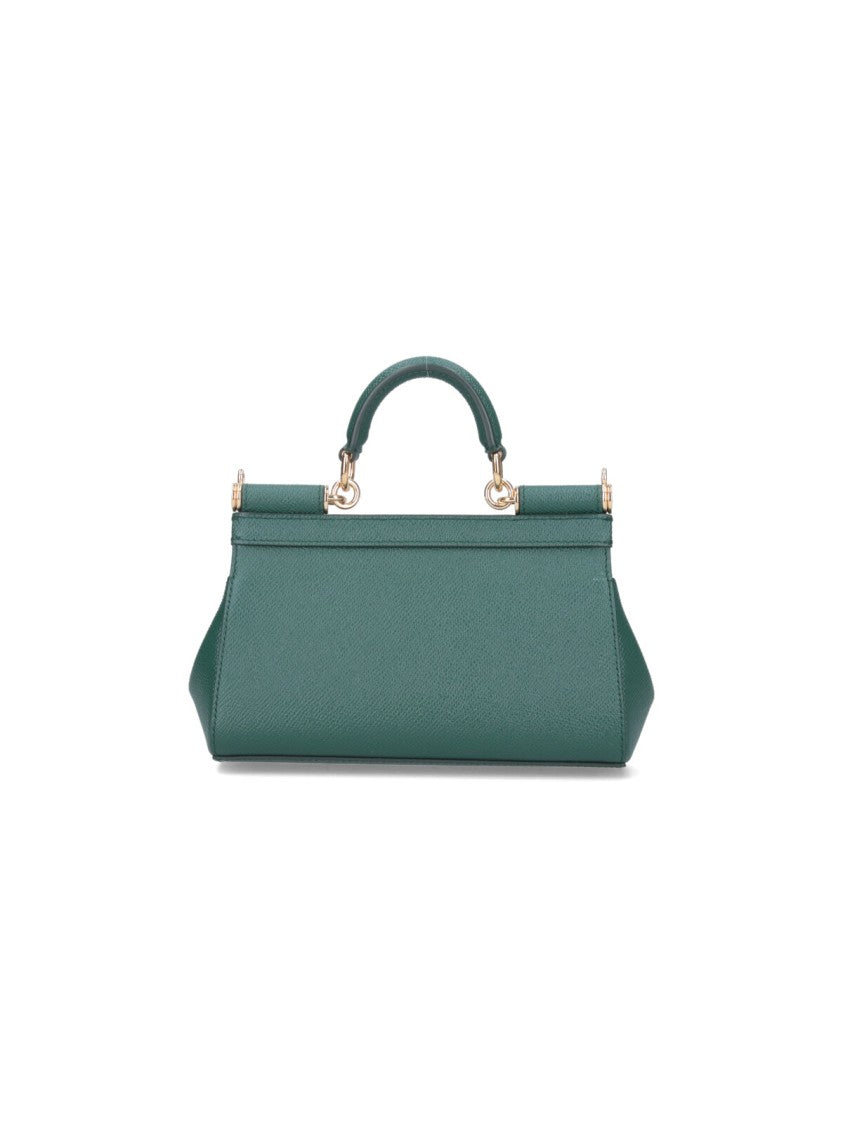 Dolce & Gabbana Sicily Green Small Calfskin Shoulder Bag