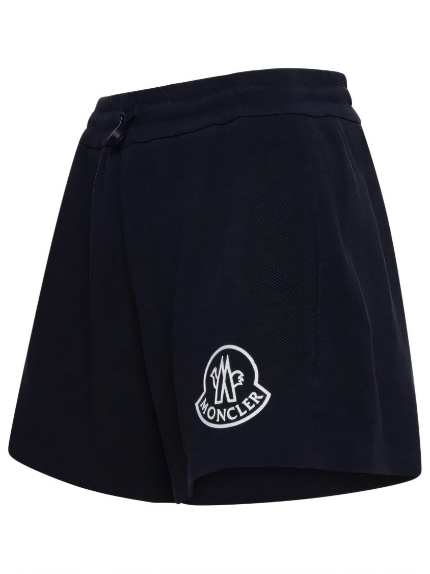 Moncler Relaxed-Fit Black Shorts With Textured Finish