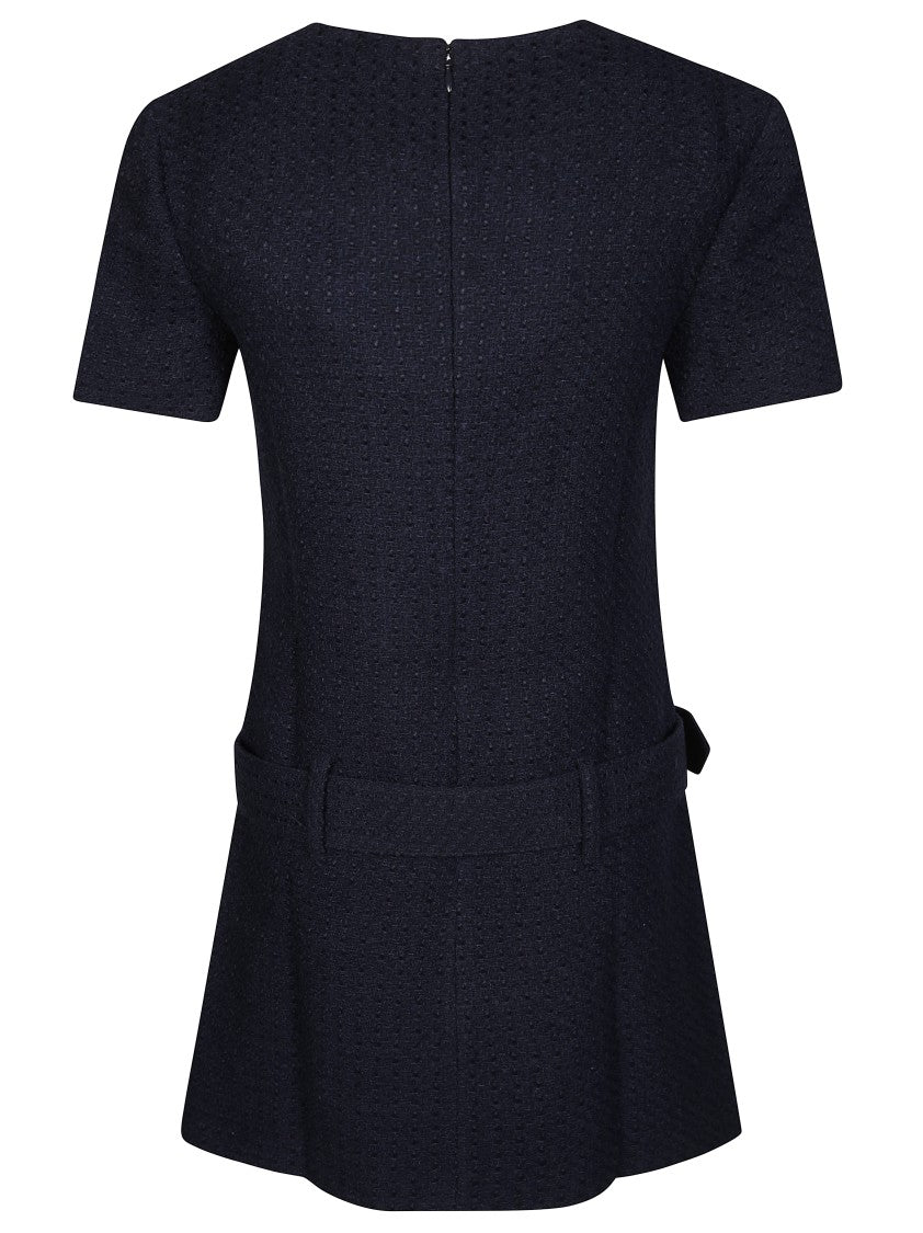 Self-Portrait Structured Mini Dress With Belted Waist