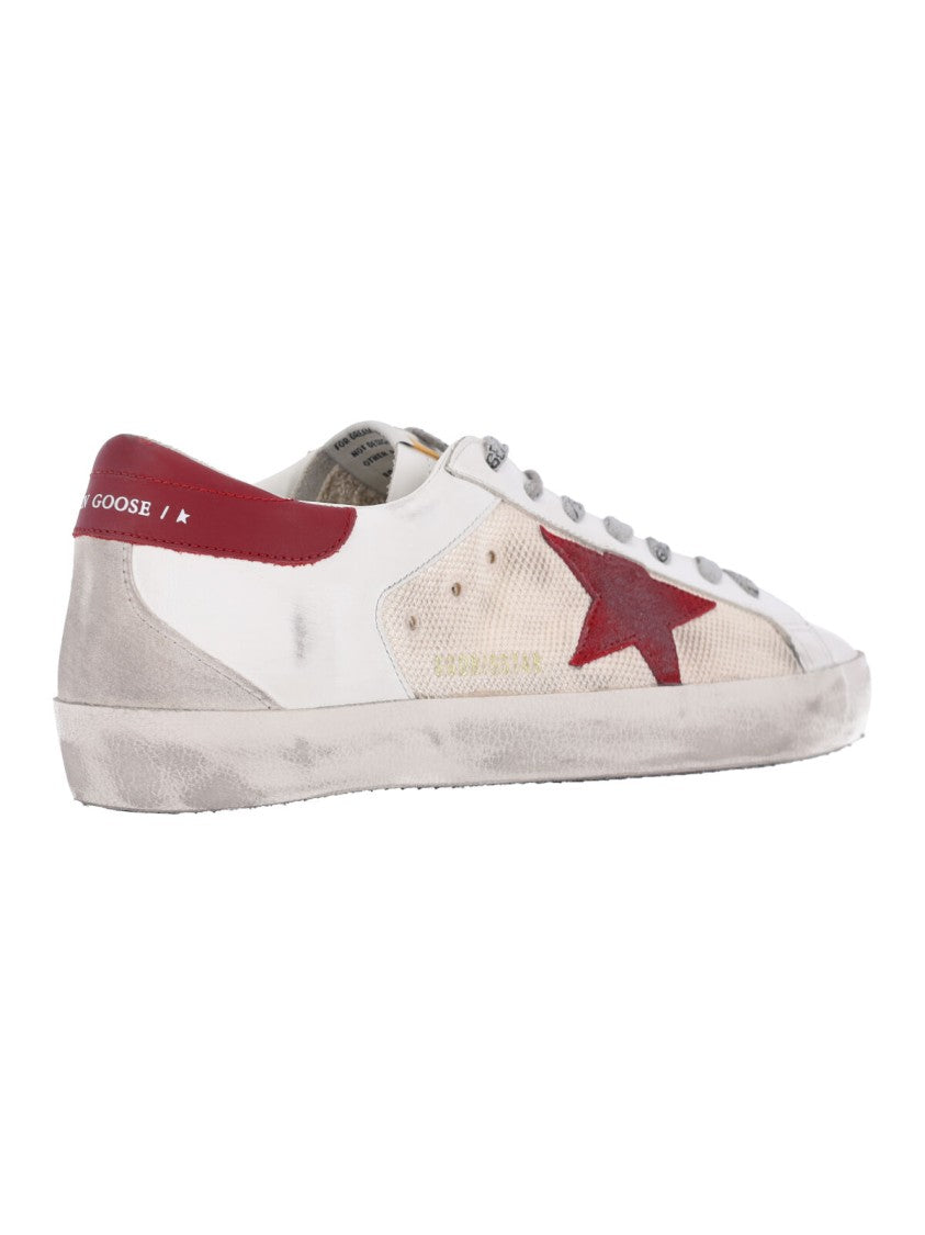 Golden Goose Distressed Beige Calfskin Low-Top Sneakers