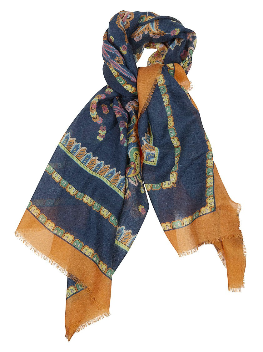 Etro Floral Paisley Shawl In Luxurious Cashmere-Silk-Wool Blend