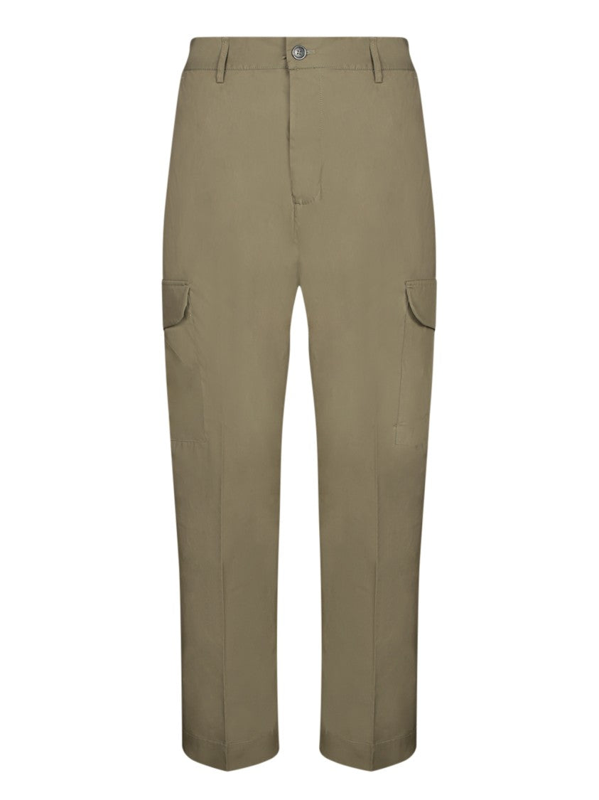Nine In The Morning Olive Green Cargo Trousers With Flap Pockets