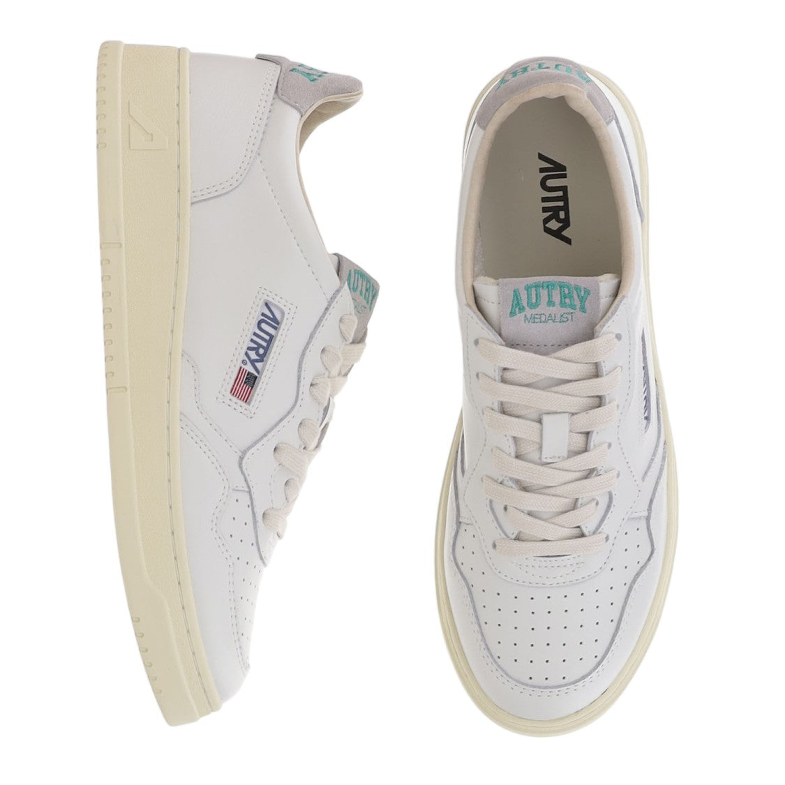 Autry White Suede Heel Leather Sneakers