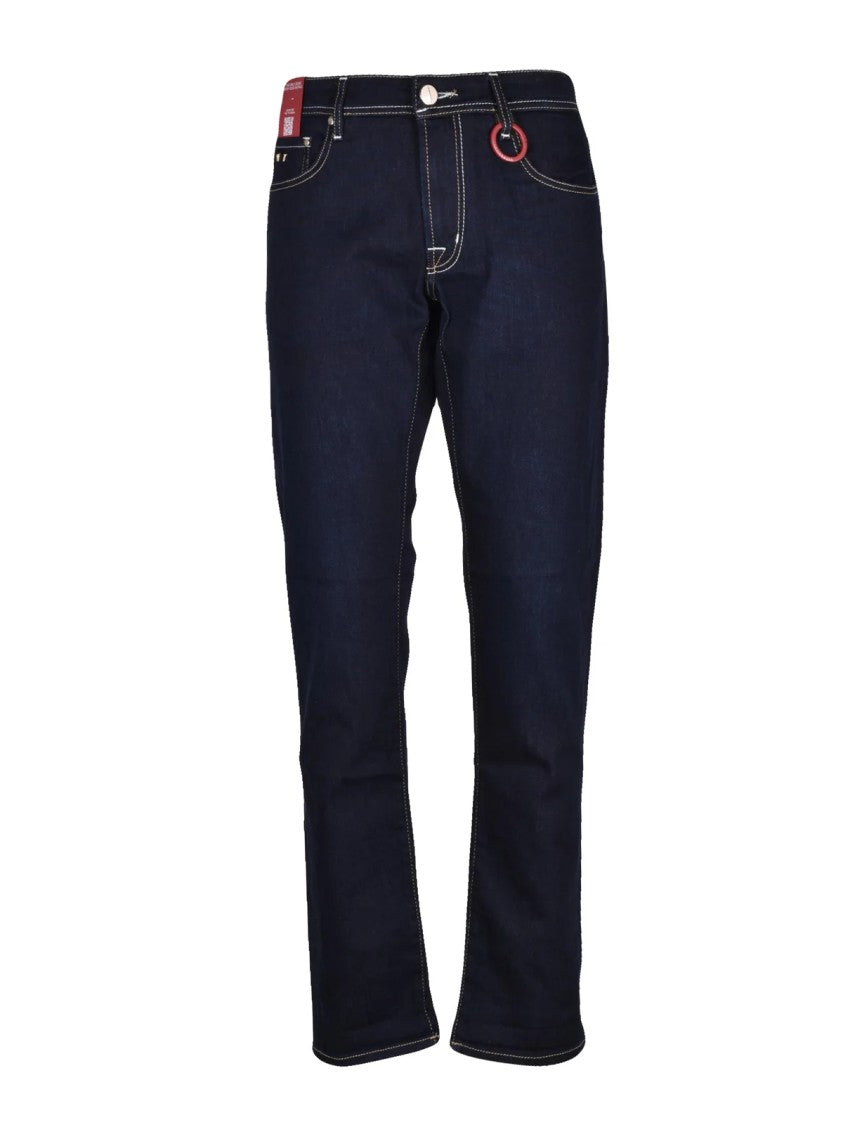 Tramarossa Midnight Blue Stretch Jeans With Classic Five-Pocket Design