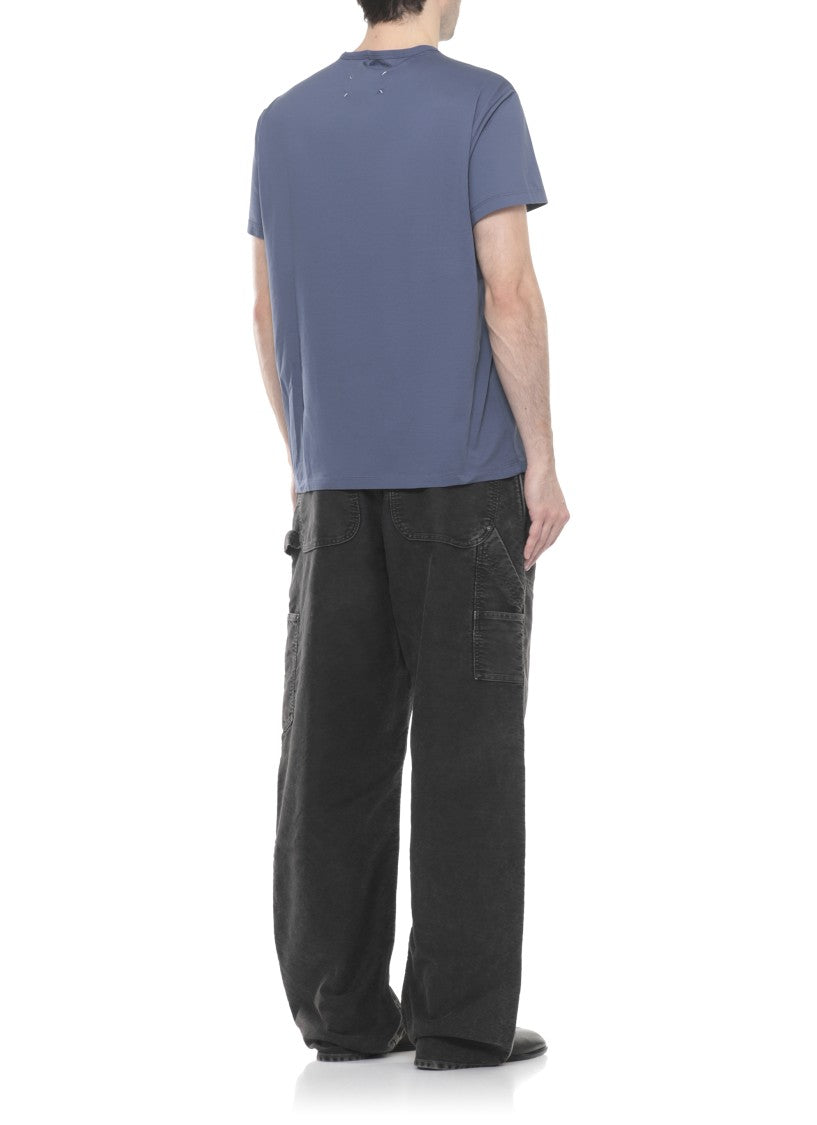 Maison Margiela Blue Logoed Cotton T-Shirt