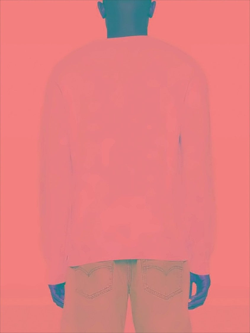 C.P. Company Light Pink Cotton Sweater With Ribbed Cuffs And Iconic Patch