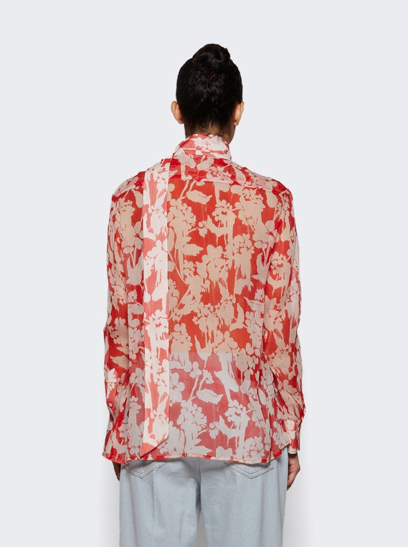 Victoria Beckham Draped Pleat Detail Blouse Chilli And Blush