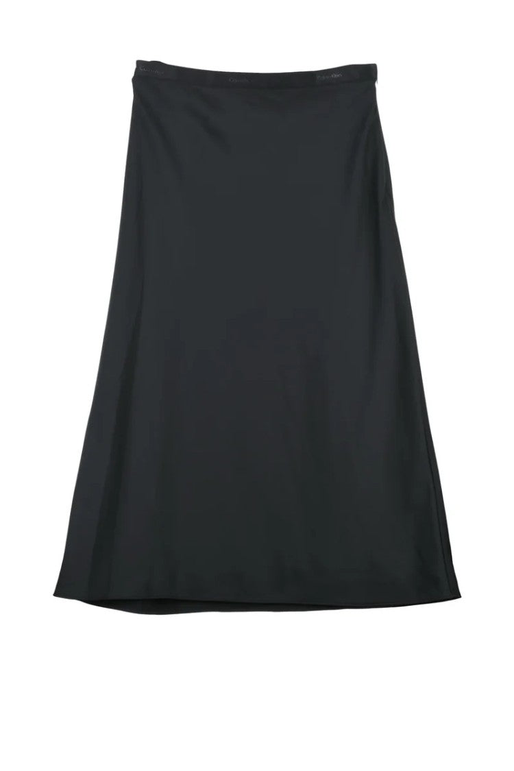 Calvin Klein Black Flared Long Skirt