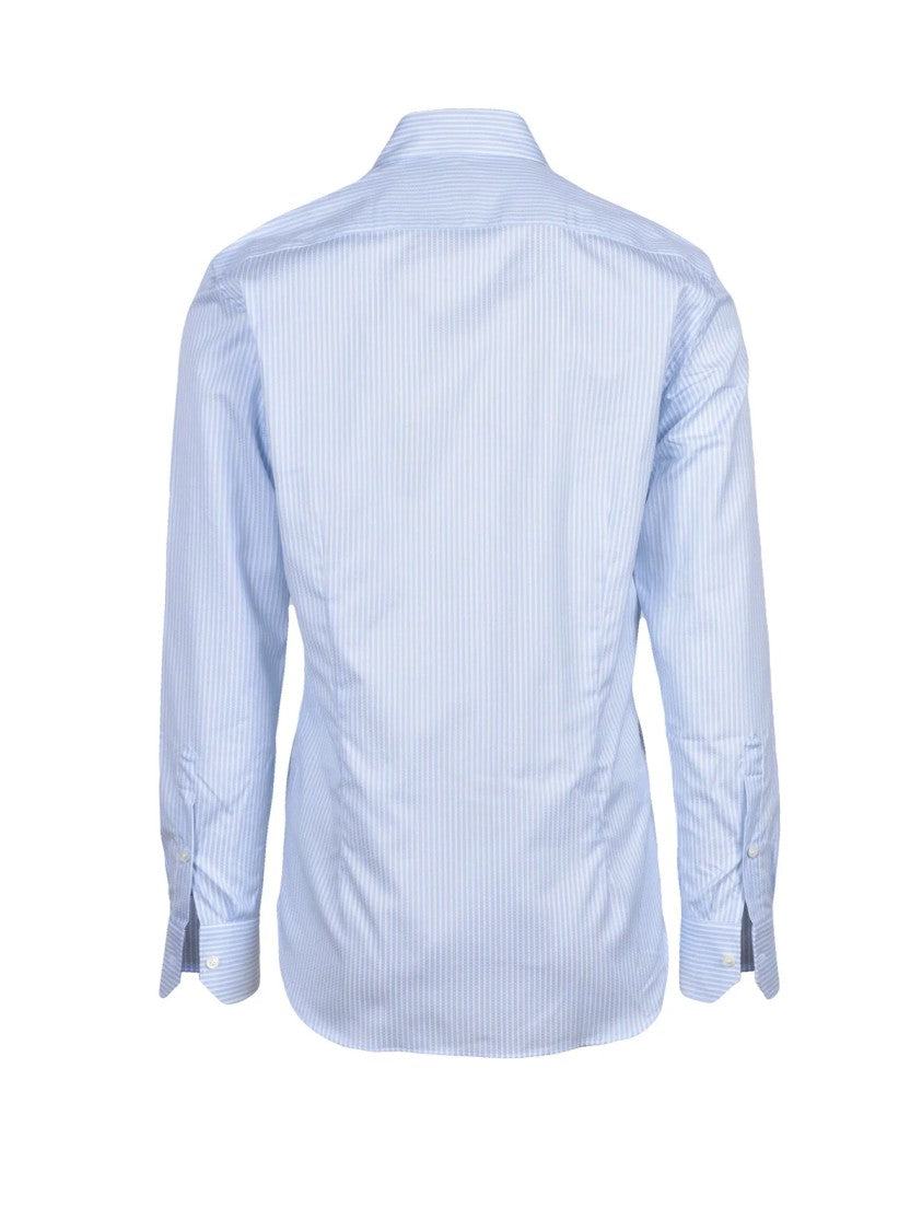 Borsa Light Blue Pinstripe Cotton Shirt
