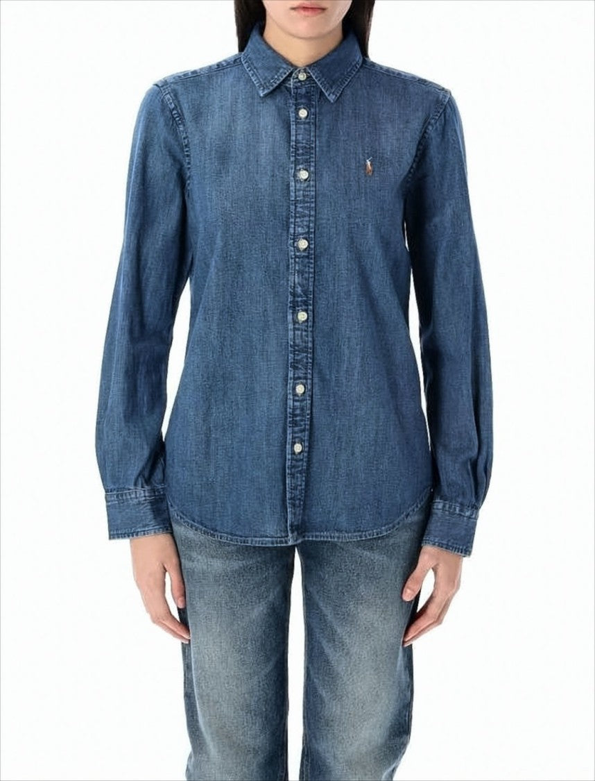 Polo Ralph Lauren Classic Denim Blouse With Button-Down Front