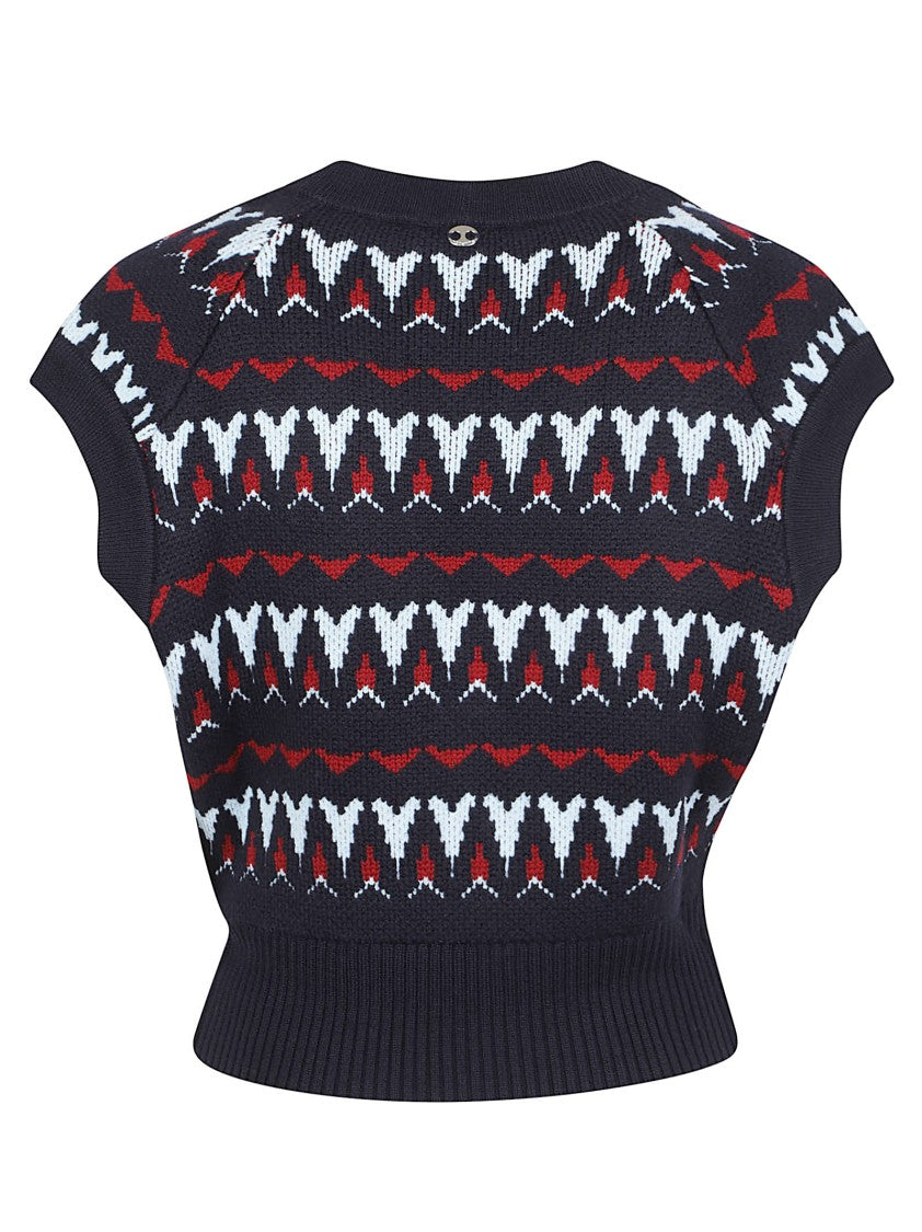 Rabanne Cropped Geometric Virgin Wool-Blend Cardigan