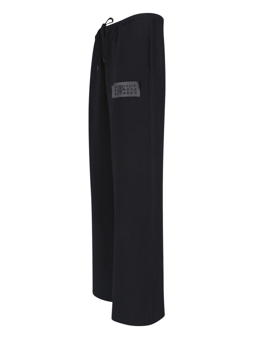Mm6 By Maison Margiela Black Wide-Leg Drawstring Patch Trousers