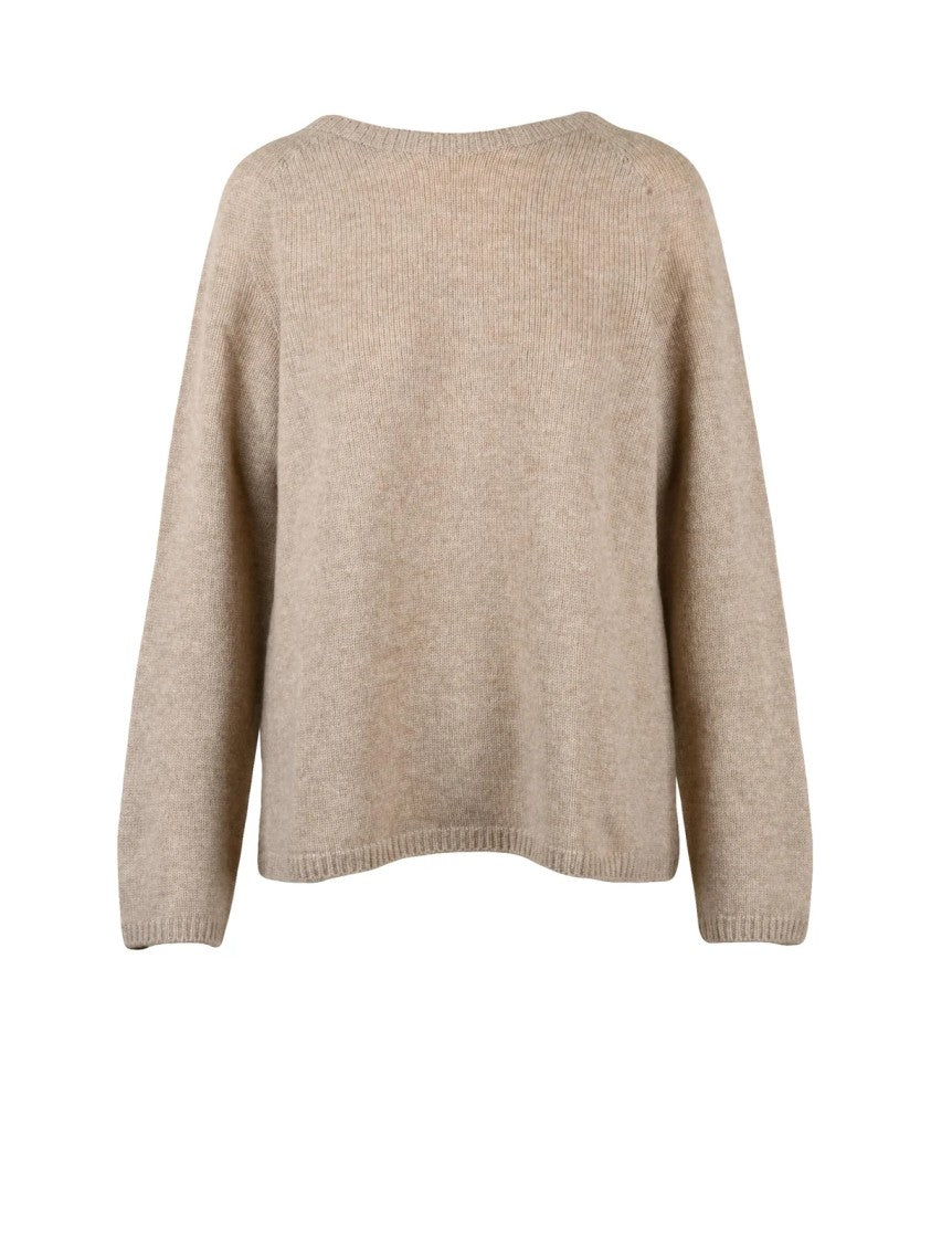 Max Mara Crewneck Knit Sweater In Luxurious Wool-Cashmere Blend