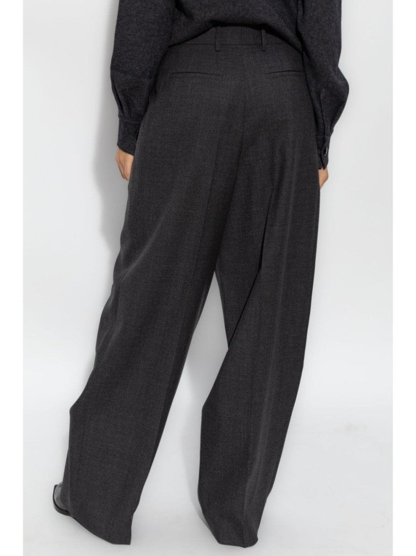 Givenchy Grey Virgin Wool Wide-Leg Trousers