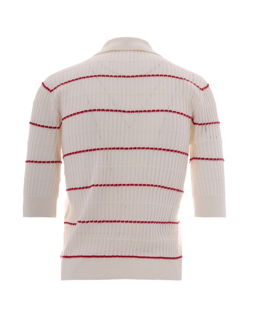 Max Mara White Knit Polo