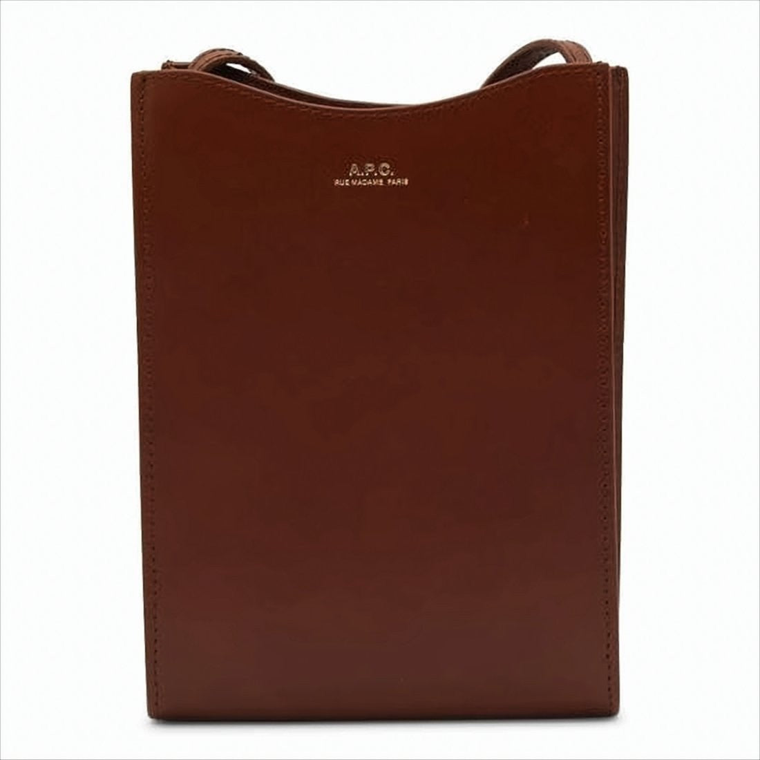 A.P.C. Rectangular Brown Leather Shoulder Bag