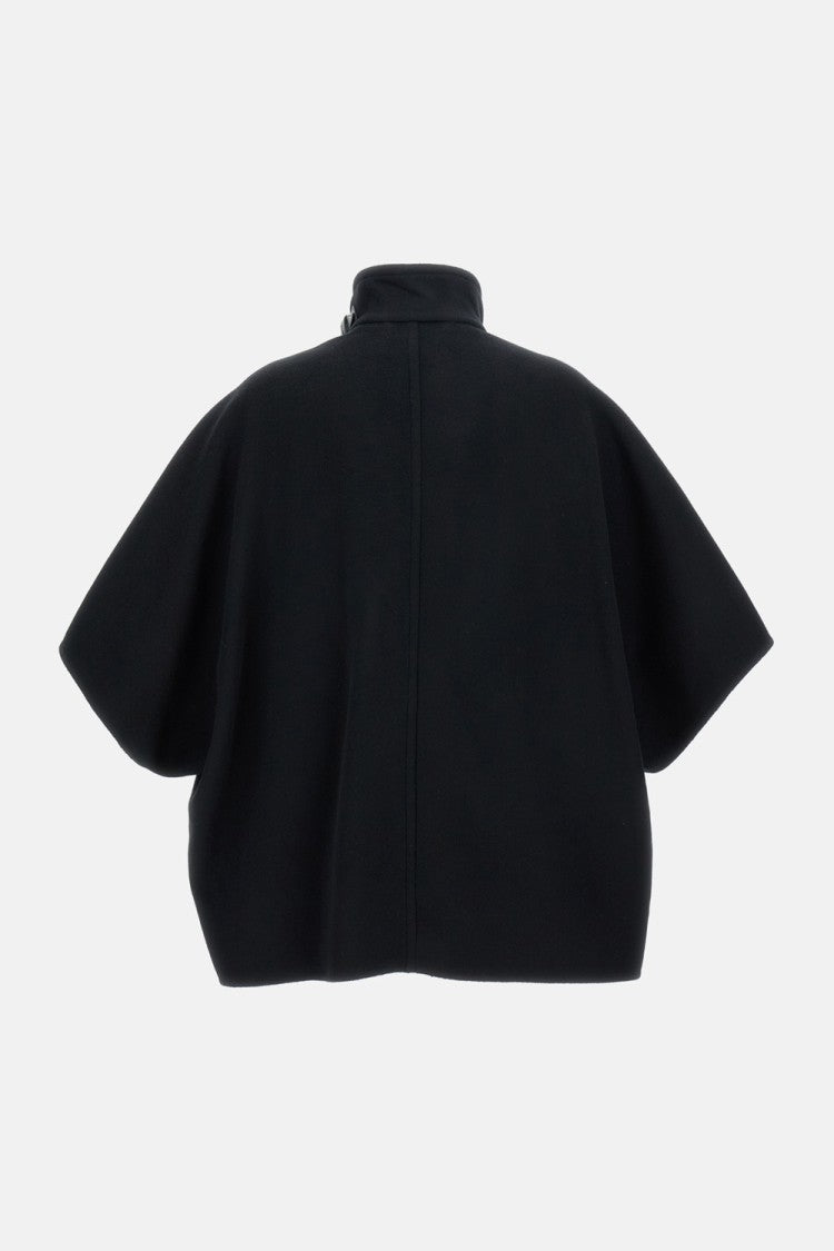 Max Mara Short Sleeve Wool Coat With Buckle Detail