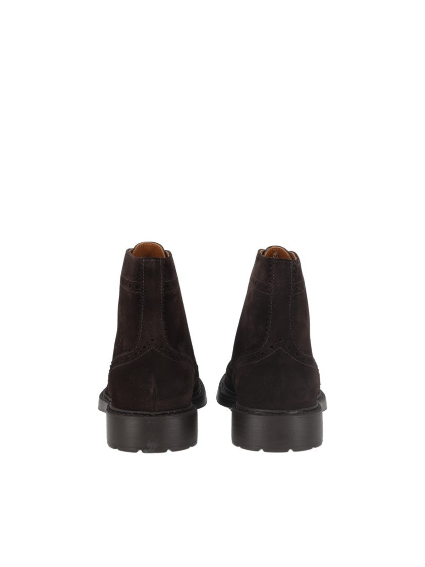 Doucal's Terre Brown Mink Suede Brogue Boots