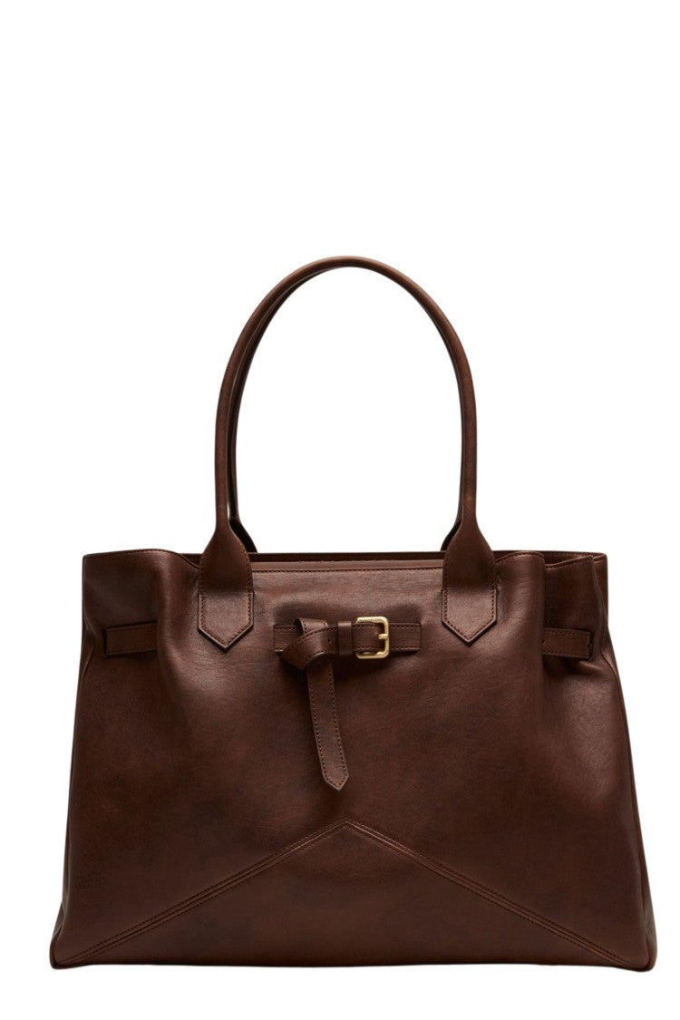 Ballantyne Buffed Calfskin Tote Bag With Diamond Pattern