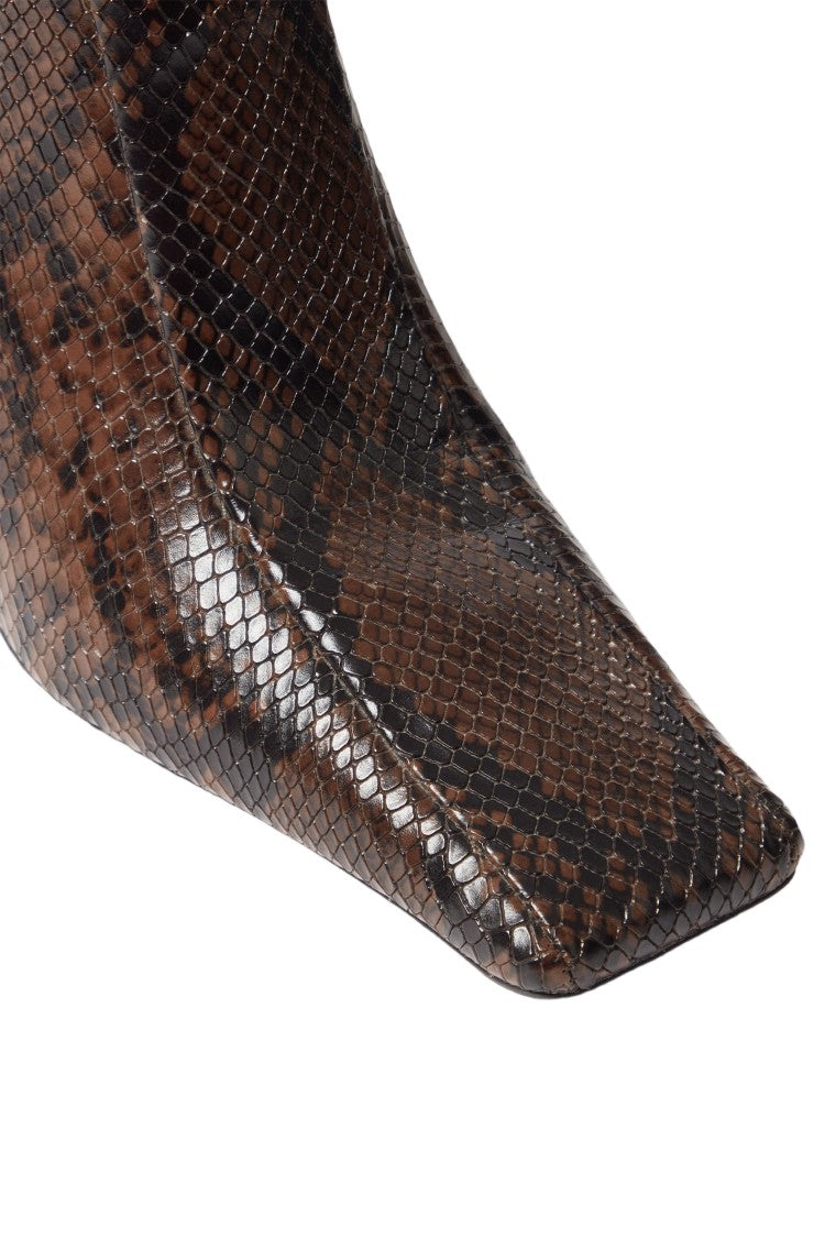 Stella Mccartney Knee-High Snake-Effect Boots With Stiletto Heel