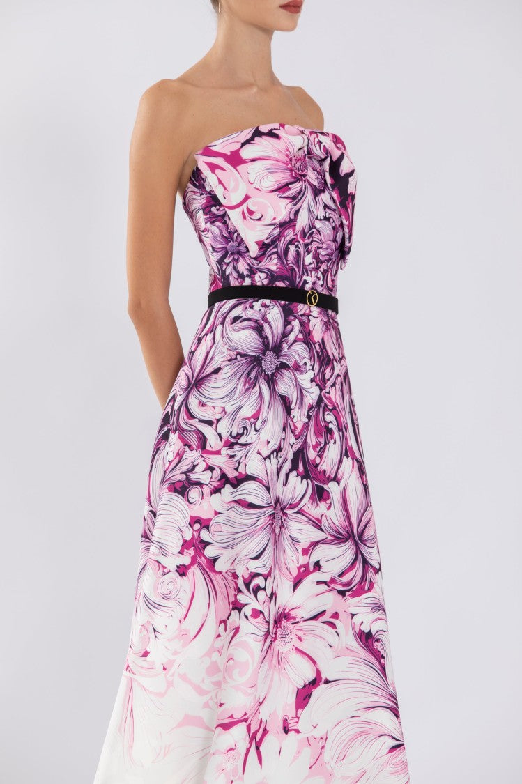 Saiid Kobeisy Sk Jet Black Strapless A-Line Dress