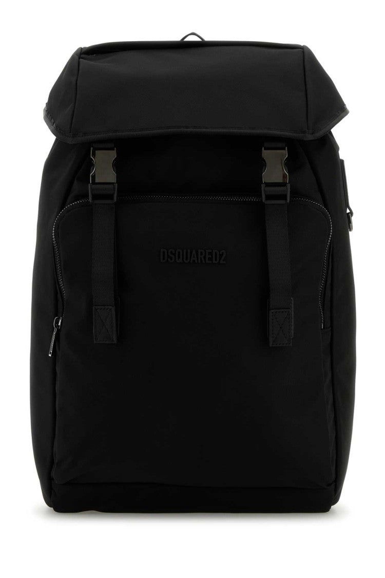 Dsquared2 Black Nylon Urban Backpack