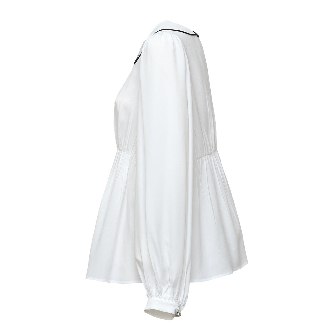 N°21 Jewel Button Gathering Waist Shirt