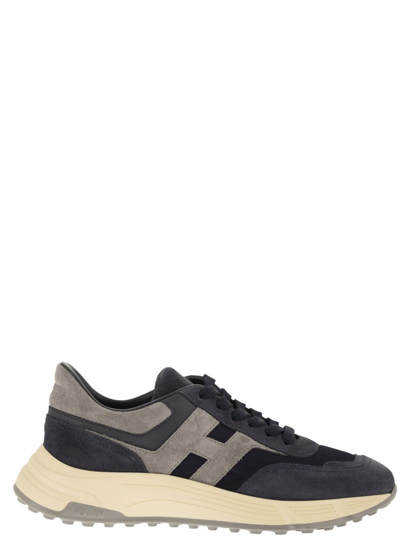 Hogan Agile Suede And Fabric Sneakers