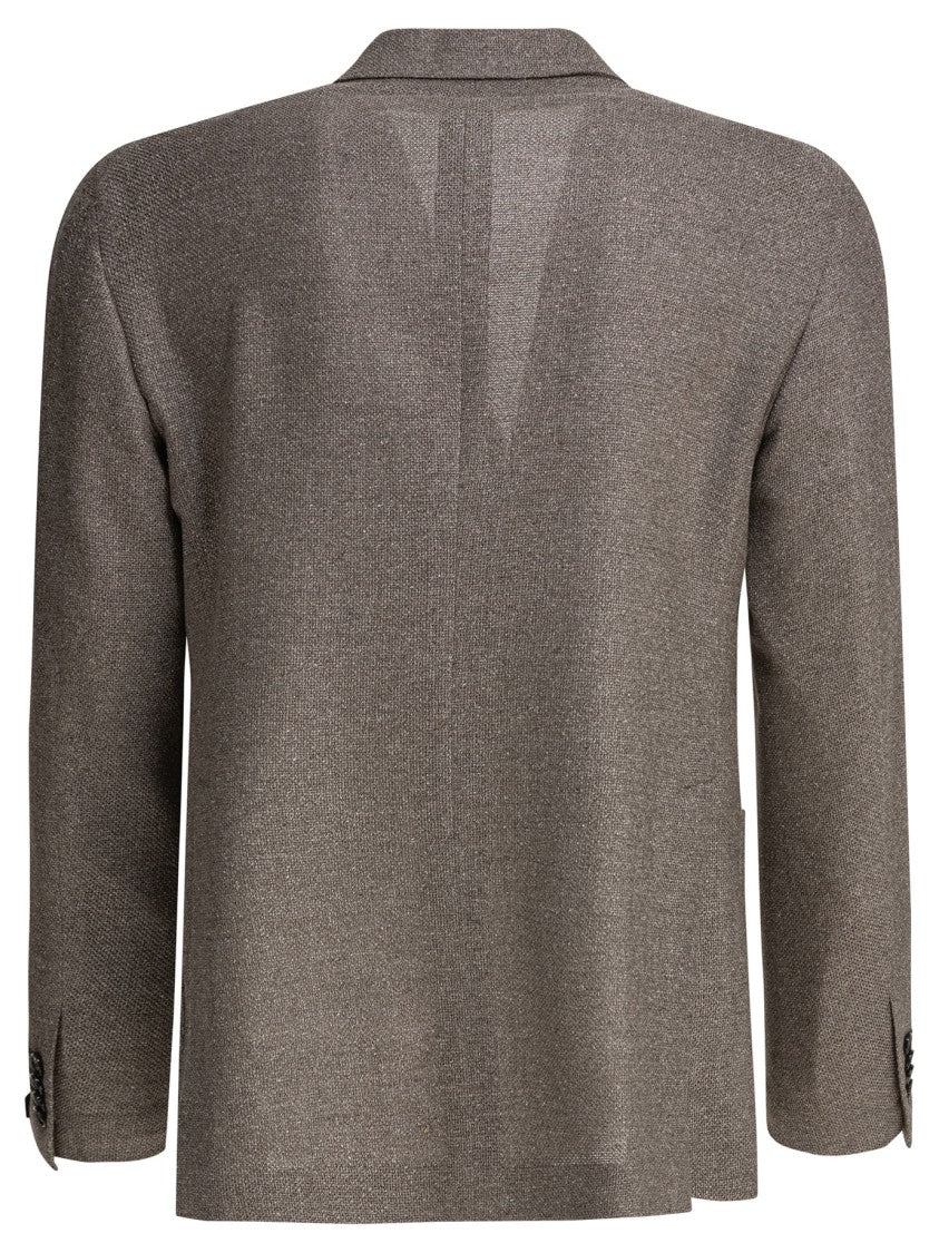 Tagliatore Textured Silk-Wool Blend Double-Breasted Jacket