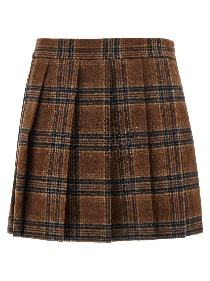 Giuseppe Di Morabito Pleated Tartan Skirt