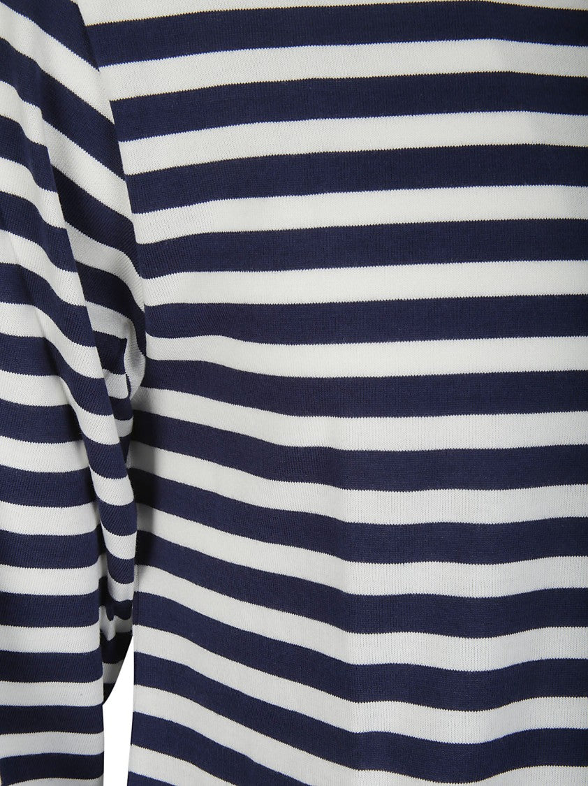 Comme Des Garçons Navy/White Striped Long-Sleeved T-Shirt