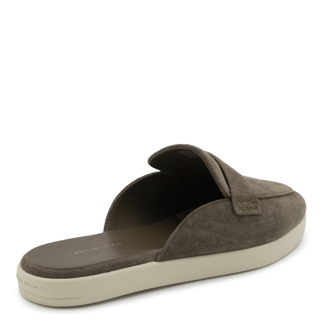 Tory Burch Brown Suede Open Back Loafers