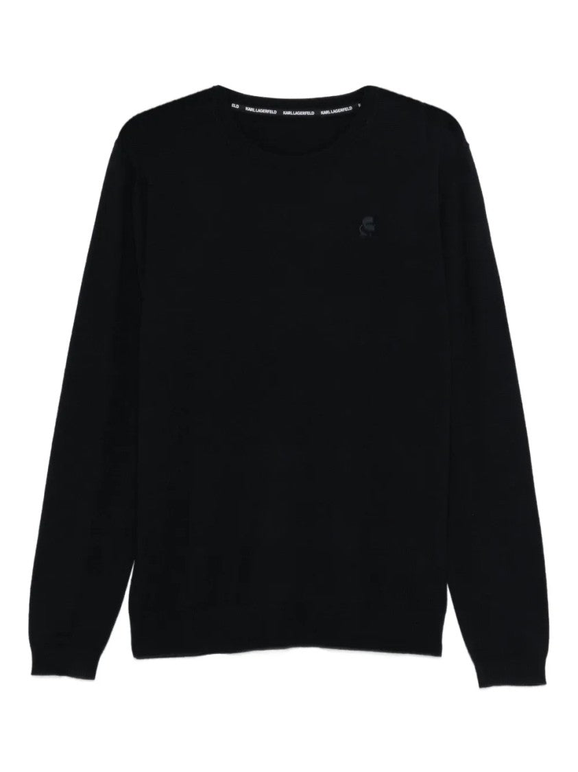 Karl Lagerfeld Fitted Round Neck Knitwear Sweater