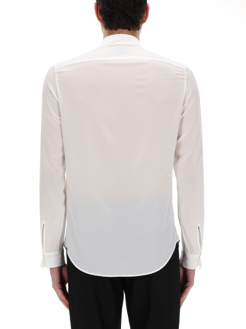 Gucci Long-Sleeve Pointed Collar Silk Shirt