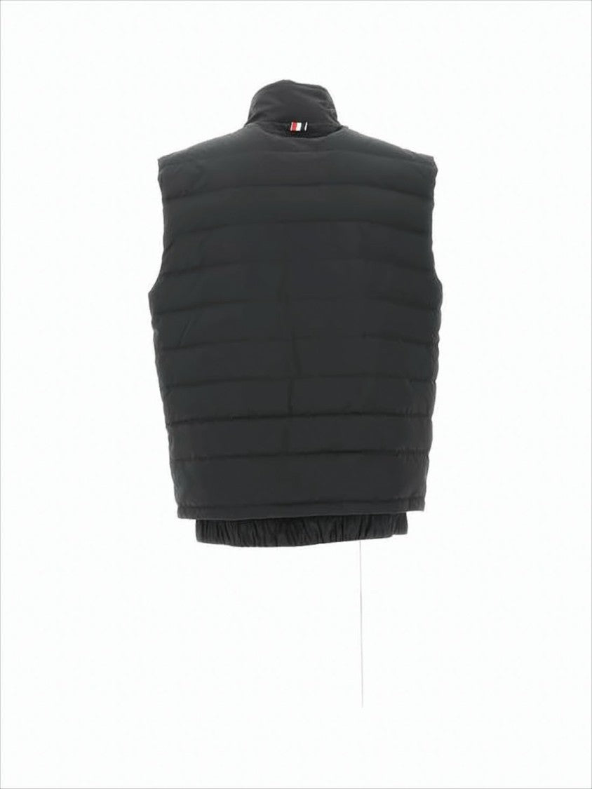 Thom Browne Quilted Padded Vest With High Collar And Sporty Accents